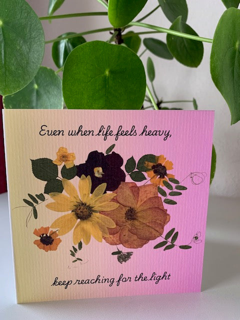 Rose Sunflower - Floral Encouragement Card | Printed Design