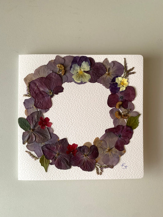 Hydrangeas Whisper - Handmade Pressed Flower Card | One of a kind