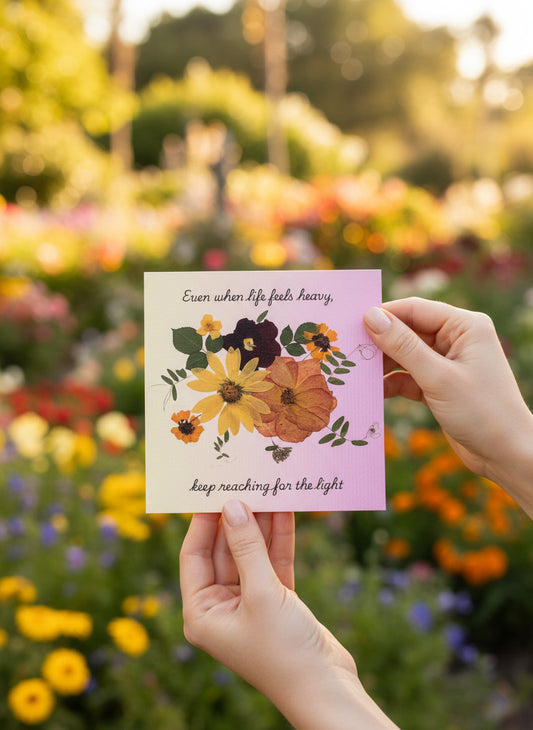 Encouraging Card Rose Sunflower