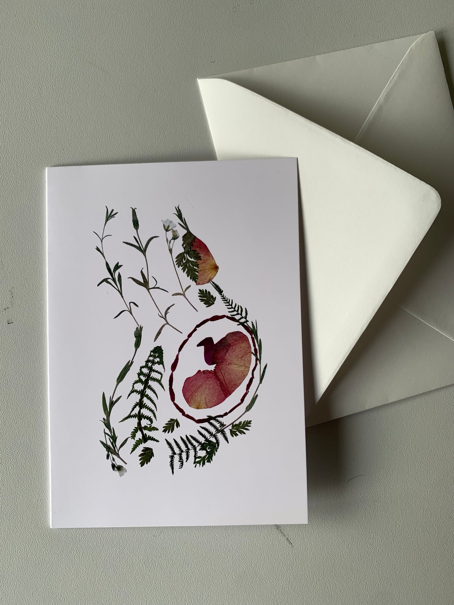 Happy Pregnancy - Pressed Flower Greeting Card | Printed design