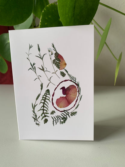 Happy Pregnancy - Pressed Flower Greeting Card | Printed design
