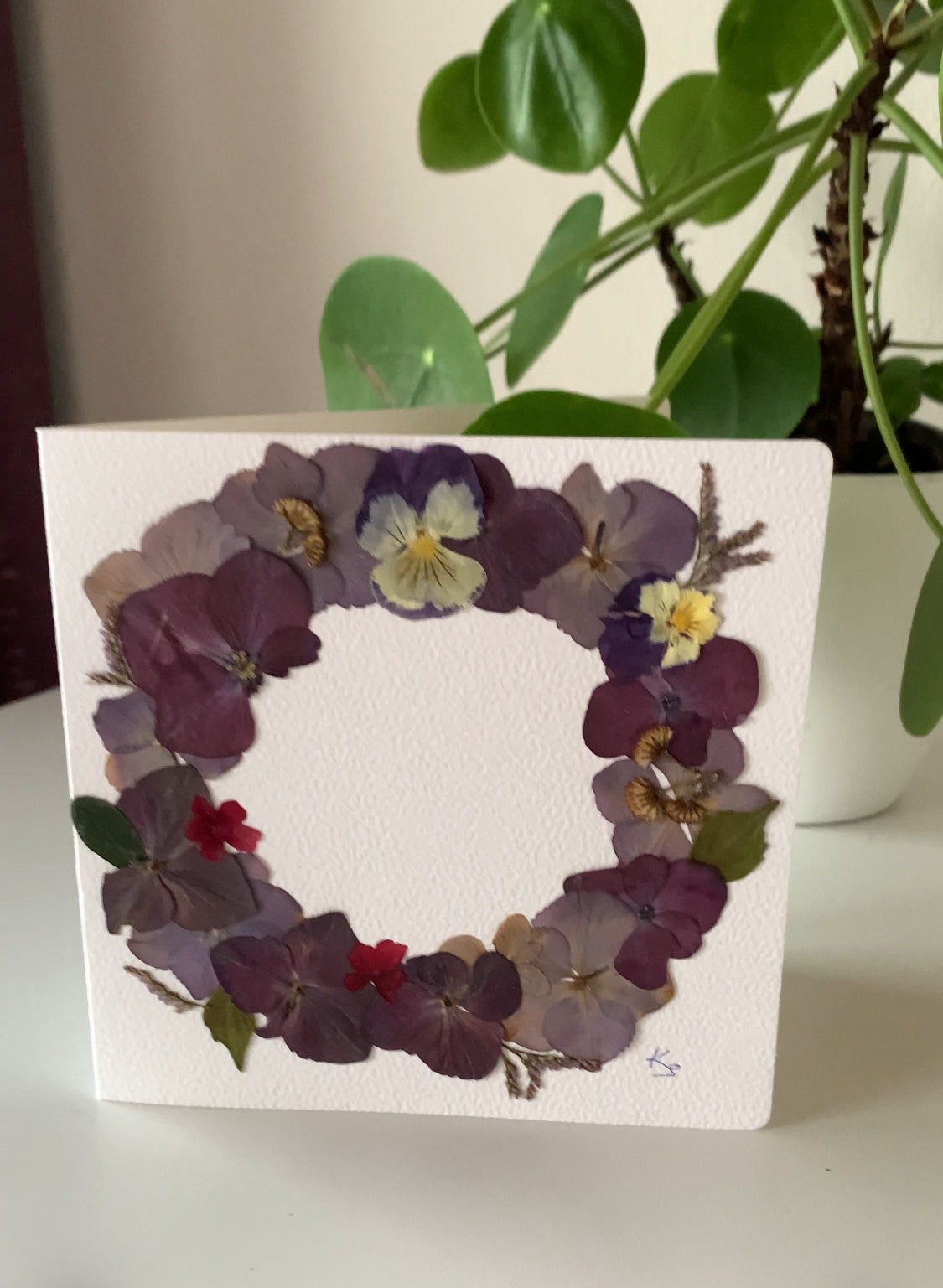 Hydrangeas Whisper - Handmade Pressed Flower Card | One of a kind