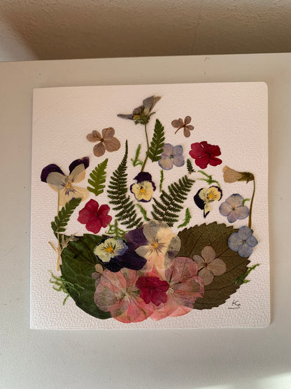 Floral Harmony- Handmade Pressed Flower Card | Mixed Botanical