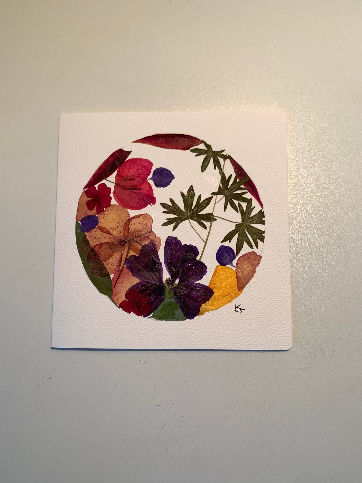 Comfort in Bloom - Handmade Pressed Flower Card | One of a kind