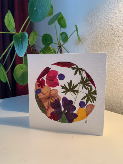 Comfort in Bloom - Handmade Pressed Flower Card | One of a kind